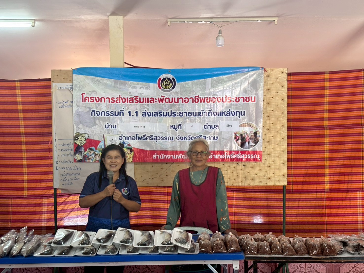 พช.โพธิ์ศรีสุวรรณ จัดกิจกรรมโครงการส่งเสริมและพัฒนาอาชีพของประชาชน (กลุ่มออมทรัพย์เพื่อการผลิต)